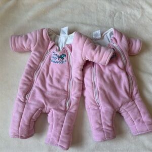 2 x Magic Merlin Pink Sleepsuits 3-6M
